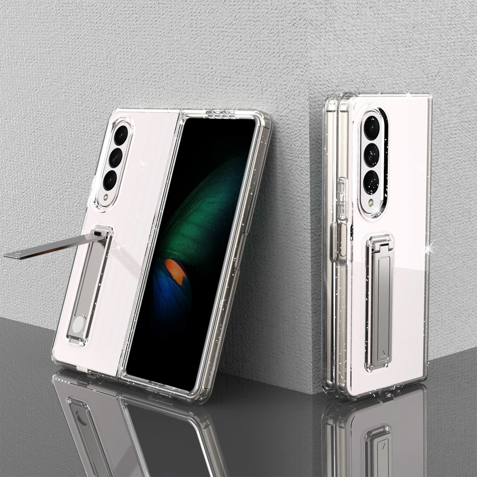 For Samsung Galaxy Z Fold 4 5G Clear Kickstand Case Hard Glitter Case Protective Anti Yellowing Phone Cover for Z Fold 4 Funda
For Samsung Galaxy Z Fold 4 5G Clear Kickstand Case Hard Glitter Case Protective Anti Yellowing Phone Cover for Z Fold 4 Funda