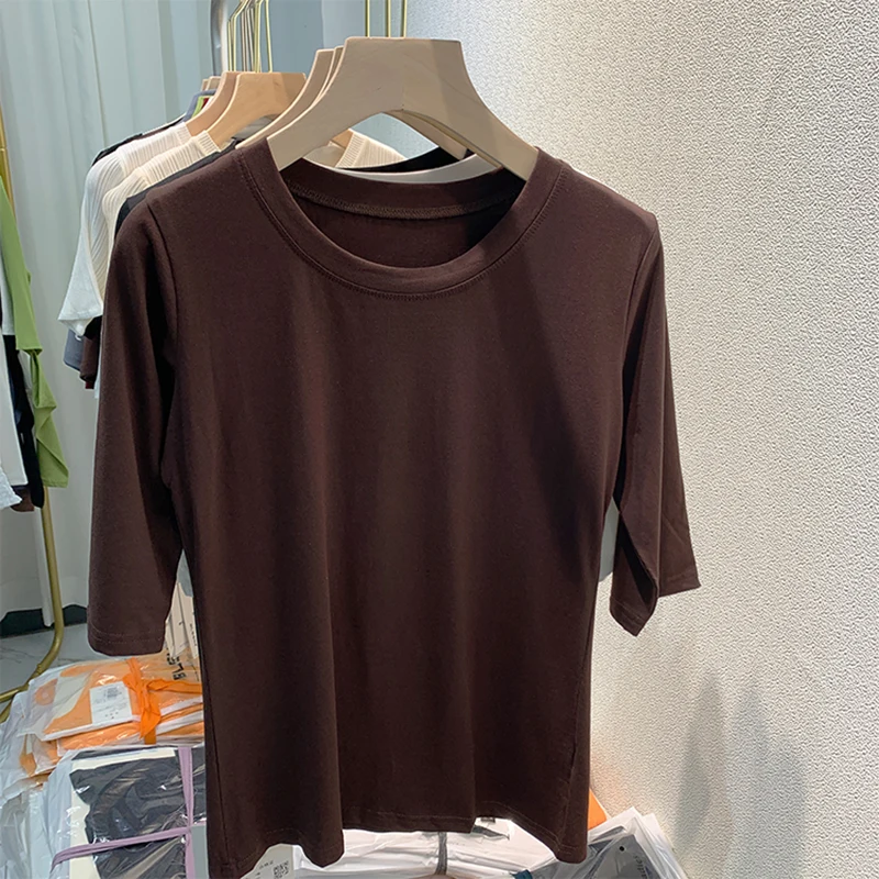 2022 Summer New Fashion Short Sleeve Tops Women Slim Thin O Neck T Shirts Female Solid Basic Casual Cotton T-Shirt Tees Femme
2022 Summer New Fashion Short Sleeve Tops Women Slim Thin O Neck T Shirts Female Solid Basic Casual Cotton T-Shirt Tees Femme