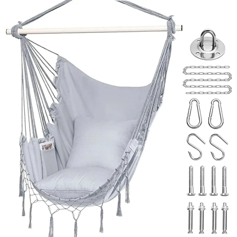 Hanging Hardware Kit- Beige, Cotton Canvas, Include & Two Seat Cushions, for Bedroom Indoor Outdoor, Max. Weight 330 Lbs
Hanging Hardware Kit- Beige, Cotton Canvas, Include & Two Seat Cushions, for Bedroom Indoor Outdoor, Max. Weight 330 Lbs