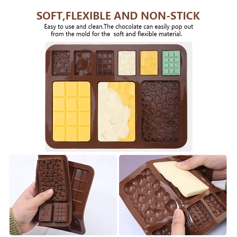 Silicone Chocolate Mold for Baking 9 Cavity Reusable Non-Stick Pastry Candys Tools Kitchen Accessories Baking Cake Decoration
Silicone Chocolate Mold for Baking 9 Cavity Reusable Non-Stick Pastry Candys Tools Kitchen Accessories Baking Cake Decoration