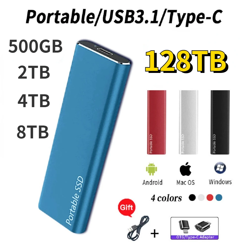 High-speed External Hard Drive 2TB USB3.1 Interface Portable SSD 500GB External Storage Hard Disk Type-C SSD for Laptop Mac
High-speed External Hard Drive 2TB USB3.1 Interface Portable SSD 500GB External Storage Hard Disk Type-C SSD for Laptop Mac