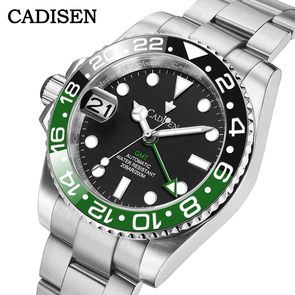 CADISEN Left Crown SEIKO NH34 Men's GMT Watch Automatic Mechanical Watches Sapphire Chronograph Bezel Wristwatch 200M Waterproof
CADISEN Left Crown SEIKO NH34 Men's GMT Watch Automatic Mechanical Watches Sapphire Chronograph Bezel Wristwatch 200M Waterproof