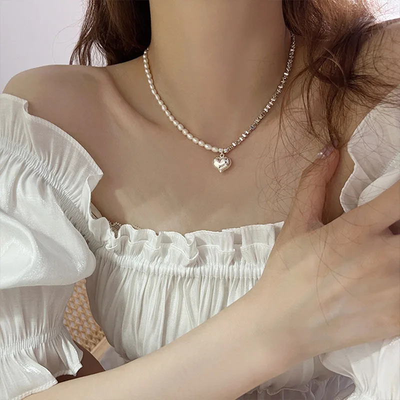 925 Silver Color Heart Pearl Chain Choker Necklace For Women Wide Fine Jewelry Wedding Party Birthday Gift
925 Silver Color Heart Pearl Chain Choker Necklace For Women Wide Fine Jewelry Wedding Party Birthday Gift