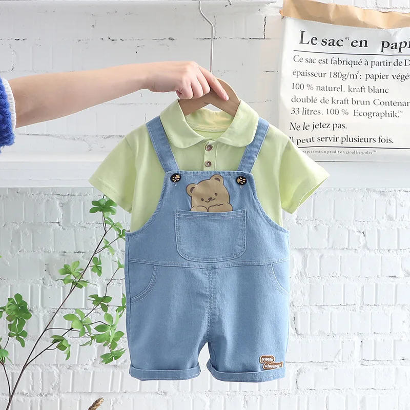 Fashion Baby Boy Summer Clothes Set 1 2 3 4 Years Boy Clothing Suit Short Sleeve T-Shirt cartoon bear Denim Overalls 2Pcs Outfit
Fashion Baby Boy Summer Clothes Set 1 2 3 4 Years Boy Clothing Suit Short Sleeve T-Shirt cartoon bear Denim Overalls 2Pcs Outfit