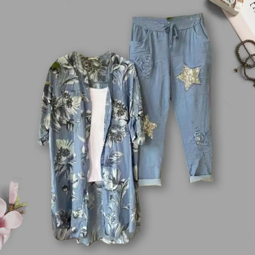 Trendy Autumn Blouse Pants Suit Soft Stretchy Waist Women Pants Set Wide Leg Collarless Women Pants Set for Work
Trendy Autumn Blouse Pants Suit Soft Stretchy Waist Women Pants Set Wide Leg Collarless Women Pants Set for Work