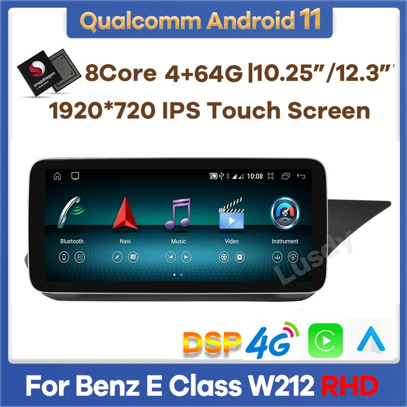 10.25"/12.3" Qualcomm Android 11 Car Video Player GPS for Mercedes Benz E Class W212 RHD CarPlay Stereo Screen Headunit 4G BT
10.25"/12.3" Qualcomm Android 11 Car Video Player GPS for Mercedes Benz E Class W212 RHD CarPlay Stereo Screen Headunit 4G BT