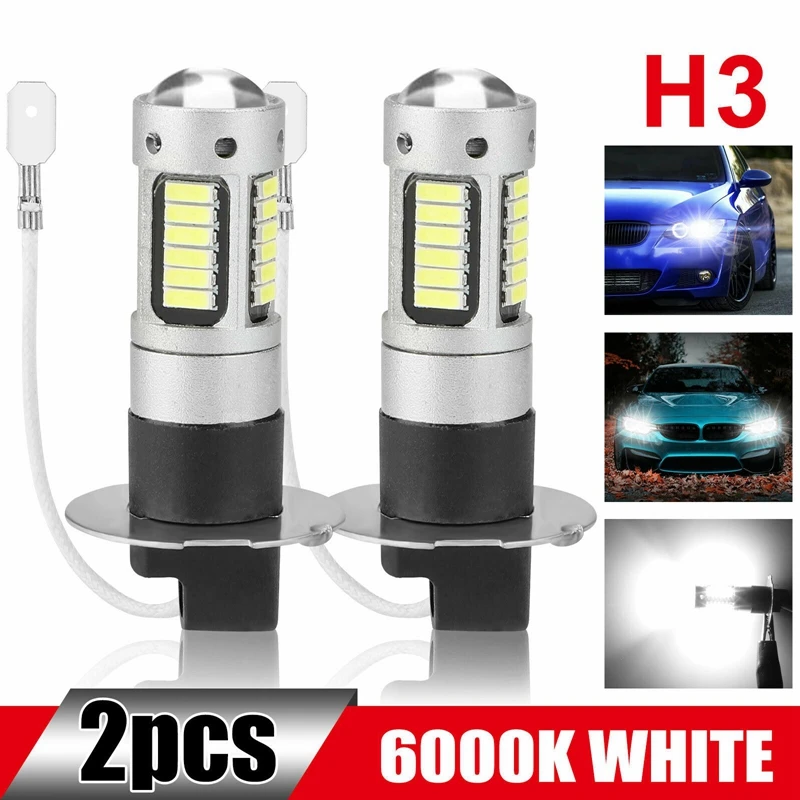 2Pcs H3 Super Bright LED Fog Driving DRL Light Bulbs Kit 6000K White 
2Pcs H3 Super Bright LED Fog Driving DRL Light Bulbs Kit 6000K White