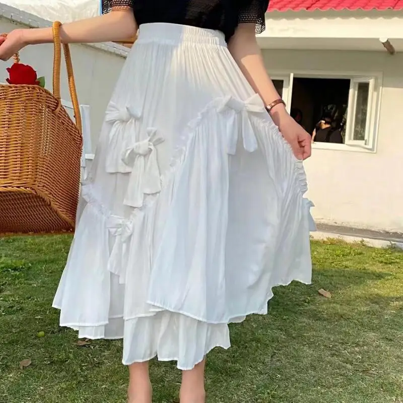 Женская длинная юбка с бантом, Повседневная Свободная однотонная тонкая юбка с высокой талией и эластичным поясом, лето 2022
Женская длинная юбка с бантом, Повседневная Свободная однотонная тонкая юбка с высокой талией и эластичным поясом, лето 2022