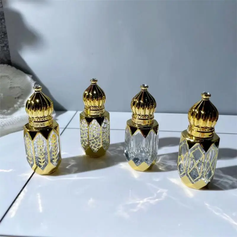 

6ml Golden Refillable Bottles Luxury Style Glass Bottles Empty Roll-on Essential Oil Bottle Travel Mini Refillable Jar Care Tool