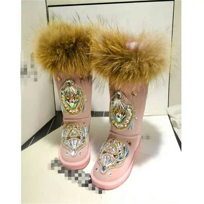 Fur all-in-one boots Classic hand-made mid-calf boots Fox fur winter plus fleece warm boots men and women plus size 35-44
Fur all-in-one boots Classic hand-made mid-calf boots Fox fur winter plus fleece warm boots men and women plus size 35-44