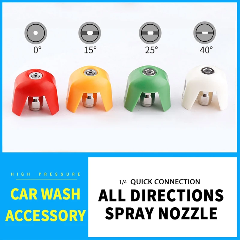 High-Pressure Car Washing Water Gun Washer Sprayer Nozzle Tip with 1/4" Inch Fitting Male Thread 0 15 25 40 Degree Water Jet
High-Pressure Car Washing Water Gun Washer Sprayer Nozzle Tip with 1/4" Inch Fitting Male Thread 0 15 25 40 Degree Water Jet