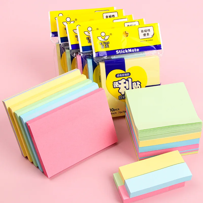 

100 Sheets 76*76mm Sticky notes Pads Posits Stationery Paper Stickers Posted It Memo Notepad Notebook School Office Accessories
