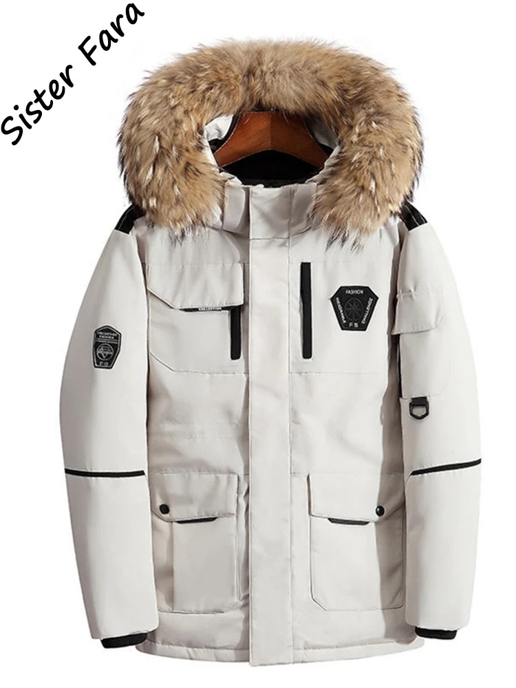 Sister Fara 3XL Unisex Big Fur Men Women Down Jacket Goose Mid-length Winter Jacket Women Handsome Cargo Cotton Padded Warm Coat
Sister Fara 3XL Unisex Big Fur Men Women Down Jacket Goose Mid-length Winter Jacket Women Handsome Cargo Cotton Padded Warm Coat