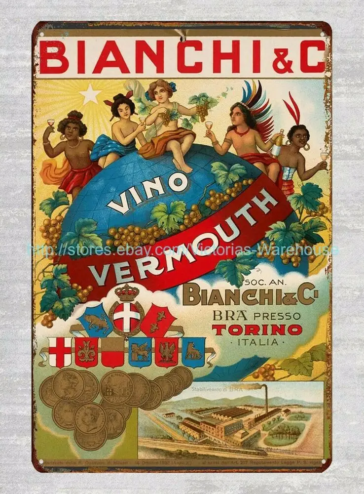 Бра BIANCHI Vino Vermouth, бюстгальтер при Torino, пивоваренный металлический жестяной знак
Бра BIANCHI Vino Vermouth, бюстгальтер при Torino, пивоваренный металлический жестяной знак