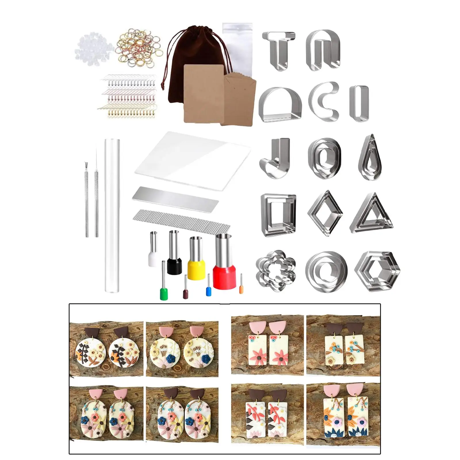 165Pcs Polymer Clay Earring Cutters Clay Jewelry Cutters Cutting Mold Tools Earring Jewelry Making
165Pcs Polymer Clay Earring Cutters Clay Jewelry Cutters Cutting Mold Tools Earring Jewelry Making