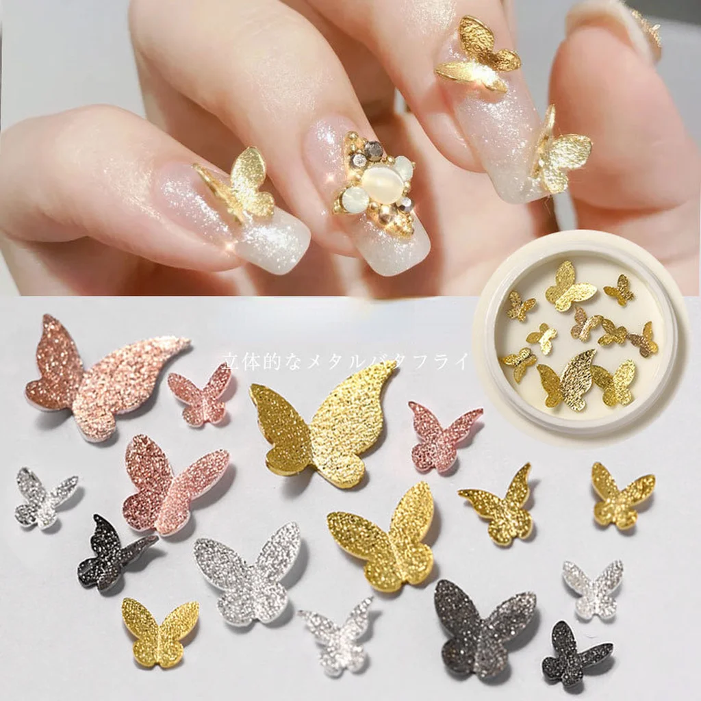 10 Pcs/Box Nail Art 3D Metal Butterfly Mixed Size Matte Metallic Gold Silver Charms Nail Jewelry for DIY Manicure Decoration
10 Pcs/Box Nail Art 3D Metal Butterfly Mixed Size Matte Metallic Gold Silver Charms Nail Jewelry for DIY Manicure Decoration