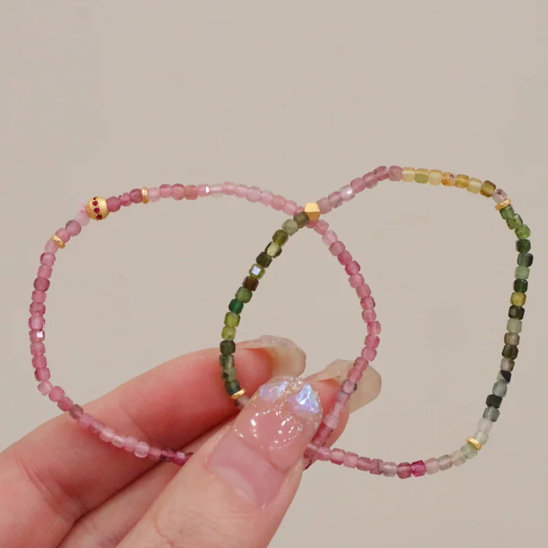 Маленькие натуральные радужные турмалины из сахара, браслет из стерлингового серебра с женским процветающим мужем, драгоценные камни
Маленькие натуральные радужные турмалины из сахара, браслет из стерлингового серебра с женским процветающим мужем, драгоценные камни