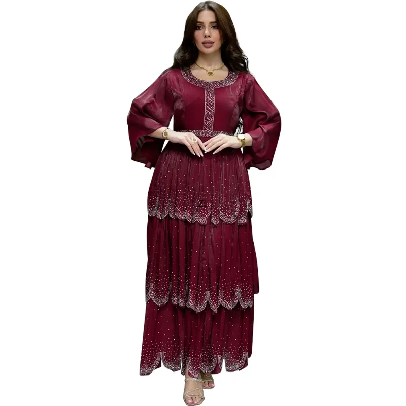 Elegant Muslim Party Long Dresses Women With Sashes Islamic Clothing Abaya African Dresses Robe Musulman Djellaba Femme 2023
Elegant Muslim Party Long Dresses Women With Sashes Islamic Clothing Abaya African Dresses Robe Musulman Djellaba Femme 2023