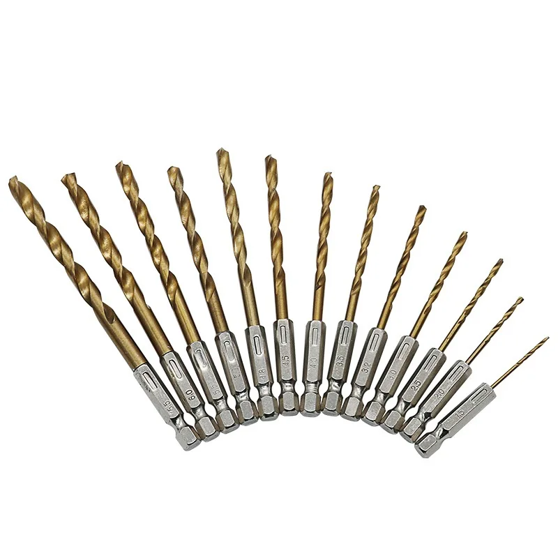 13pcs hexagonal handle fried dough twist drill high-speed steel electric drill drilling wood titanium plated fried dough twist d
13pcs hexagonal handle fried dough twist drill high-speed steel electric drill drilling wood titanium plated fried dough twist d