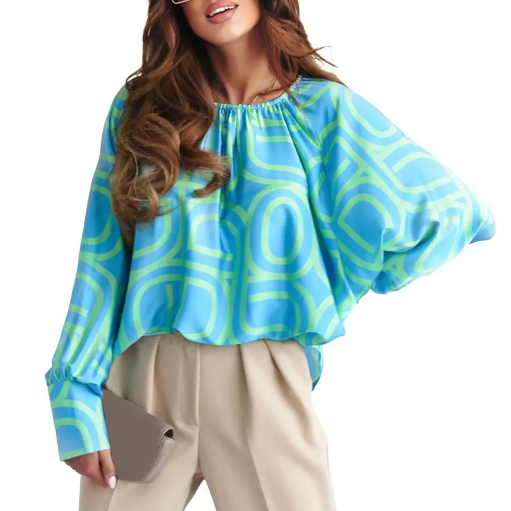 Casual Women Blouse Shirts Contrast Color O Neck Loose Type Full Sleeves Batwing Sleeves Summer Blouse Women Top Commute Clothes
Casual Women Blouse Shirts Contrast Color O Neck Loose Type Full Sleeves Batwing Sleeves Summer Blouse Women Top Commute Clothes