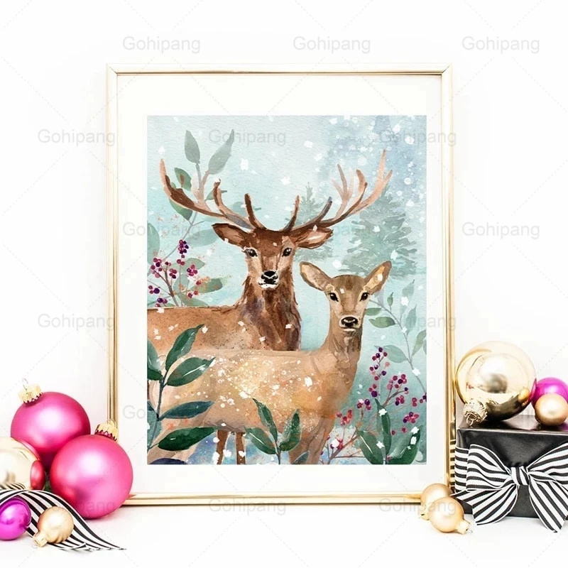 Holiday Decoration Christmas Rabbits Deer Canvas Painting Posters Print Nordic Christmas Wall Art Decor Christmas Gifts Room
Holiday Decoration Christmas Rabbits Deer Canvas Painting Posters Print Nordic Christmas Wall Art Decor Christmas Gifts Room