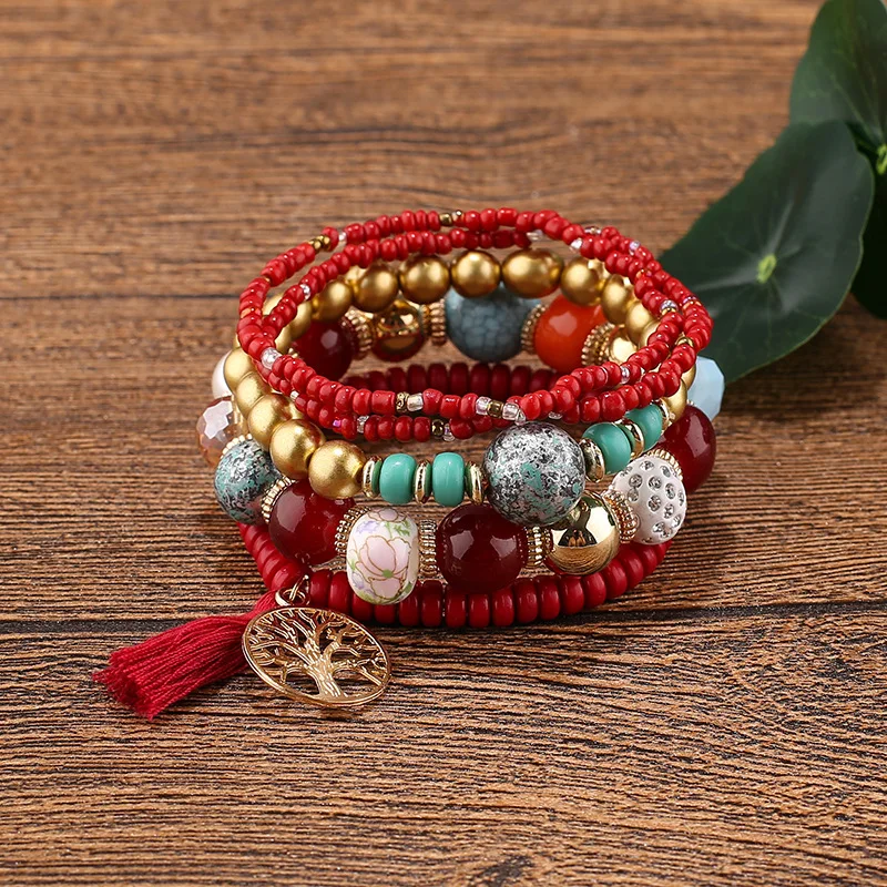 WANGAIYAO new fashion all-match bohemian hand-beaded sweet multi-layer bracelet women's tassel tree of life pendant trinkets
WANGAIYAO new fashion all-match bohemian hand-beaded sweet multi-layer bracelet women's tassel tree of life pendant trinkets