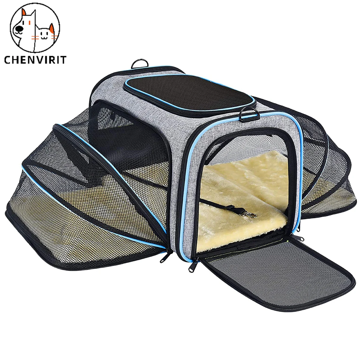 Carrier For Cat Pet Airline Approved Expandable Foldable Soft Dog Carrier 5 Open Doors Reflective Tapes Cat Travel Bag
Carrier For Cat Pet Airline Approved Expandable Foldable Soft Dog Carrier 5 Open Doors Reflective Tapes Cat Travel Bag