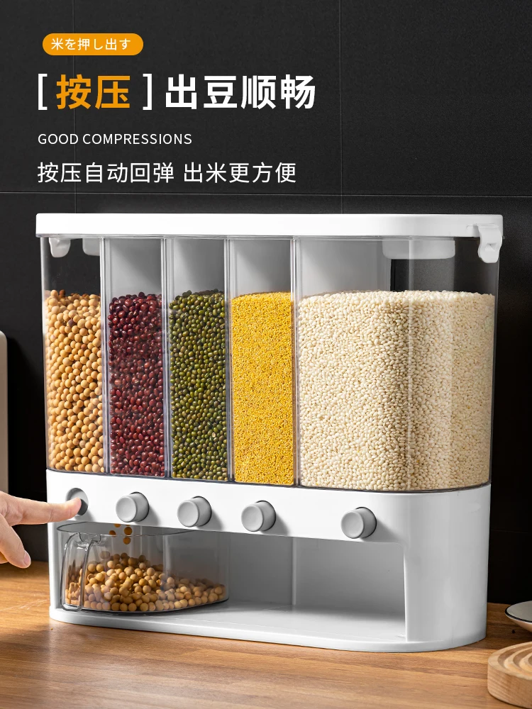 Grains and cereals are divided into compartments insect-proof moisture-proof sealed household rice storage box cylinder storage
Grains and cereals are divided into compartments insect-proof moisture-proof sealed household rice storage box cylinder storage