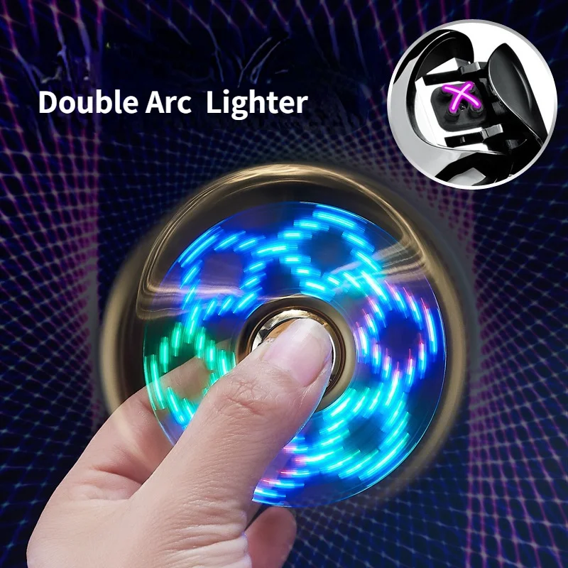 Personality Fidget Spinner Lighters New Double Arc Windproof Lighter USB Rechargeable Cigarette Lighter Creative Gifts
Personality Fidget Spinner Lighters New Double Arc Windproof Lighter USB Rechargeable Cigarette Lighter Creative Gifts