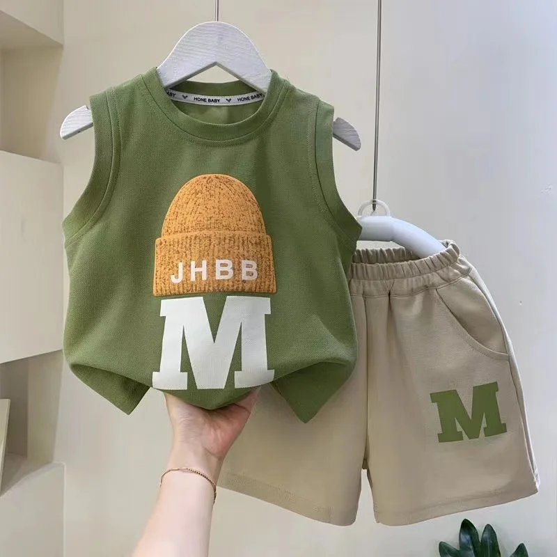 Summer Letter Suit Baby Boys Sleeveless Shirt+Shorts 2PCS Set Kids Casual Sport Set New Boutique Desginer 1-8 Years Old Clothes
Summer Letter Suit Baby Boys Sleeveless Shirt+Shorts 2PCS Set Kids Casual Sport Set New Boutique Desginer 1-8 Years Old Clothes