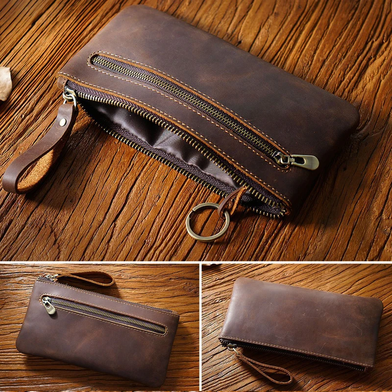 Handmade Zipper Cowhide Pen Bag Pouch 100% Genuine Leather Pencil Case Pencilcase School Office Supplies 
Handmade Zipper Cowhide Pen Bag Pouch 100% Genuine Leather Pencil Case Pencilcase School Office Supplies