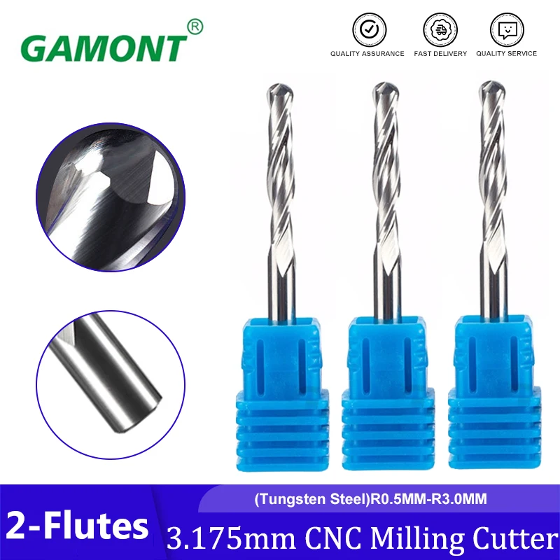 Double-edged Ball End Milling Cutter Tool Alloy CNC GAMONT Ball Cutter Relief Woodworking Cutter 3.175 4.0 6.0
Double-edged Ball End Milling Cutter Tool Alloy CNC GAMONT Ball Cutter Relief Woodworking Cutter 3.175 4.0 6.0