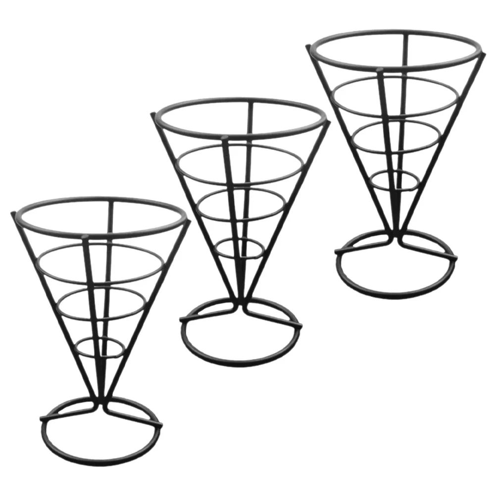 3 Pcs Cone Snack Holder French Fries Cups Stand Display Stainless Flatware Cylinder Basket Fried Chicken Steel Stands
3 Pcs Cone Snack Holder French Fries Cups Stand Display Stainless Flatware Cylinder Basket Fried Chicken Steel Stands