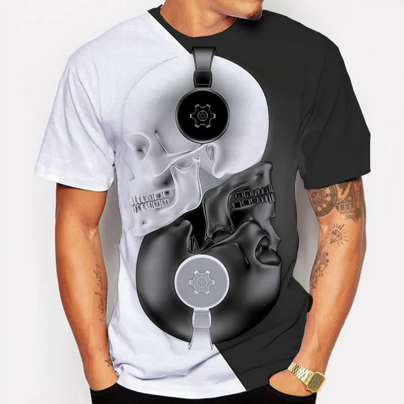 3D Printed Oversized Skull Tee Skull Music Black and White Short Sleeve Punk Top Harajuku Casual Hip Hop Trend Streetwear2XS-5XL
3D Printed Oversized Skull Tee Skull Music Black and White Short Sleeve Punk Top Harajuku Casual Hip Hop Trend Streetwear2XS-5XL