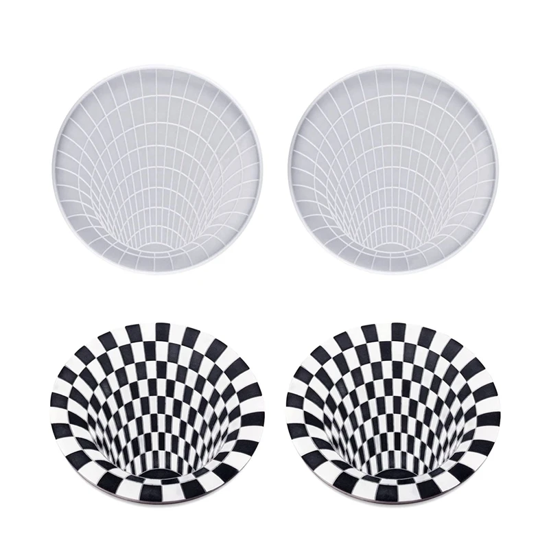 

2PCS 3D Vision Spiral Trap Crystal Coaster Silicone Mold,DIY Coffee Mat Tea Coaster Mold,Cups Mats, Home Decoration