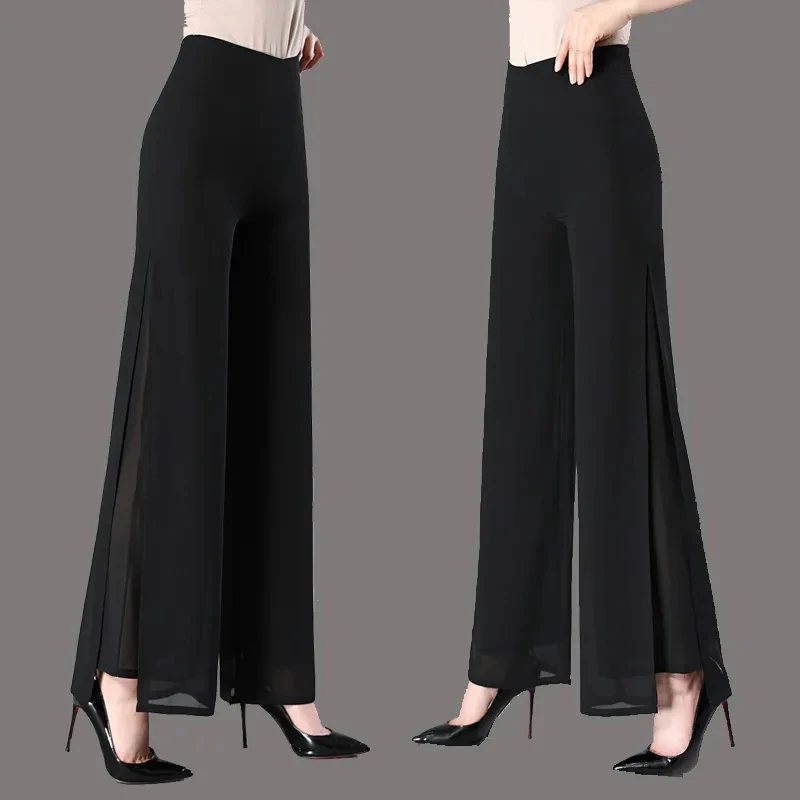 Ladies Formal Split Trousers Loose Chiffon Palazzo Pants Women Summer Thin Wide Leg White/Red/Black Trousers Clothing Pantalones
Ladies Formal Split Trousers Loose Chiffon Palazzo Pants Women Summer Thin Wide Leg White/Red/Black Trousers Clothing Pantalones