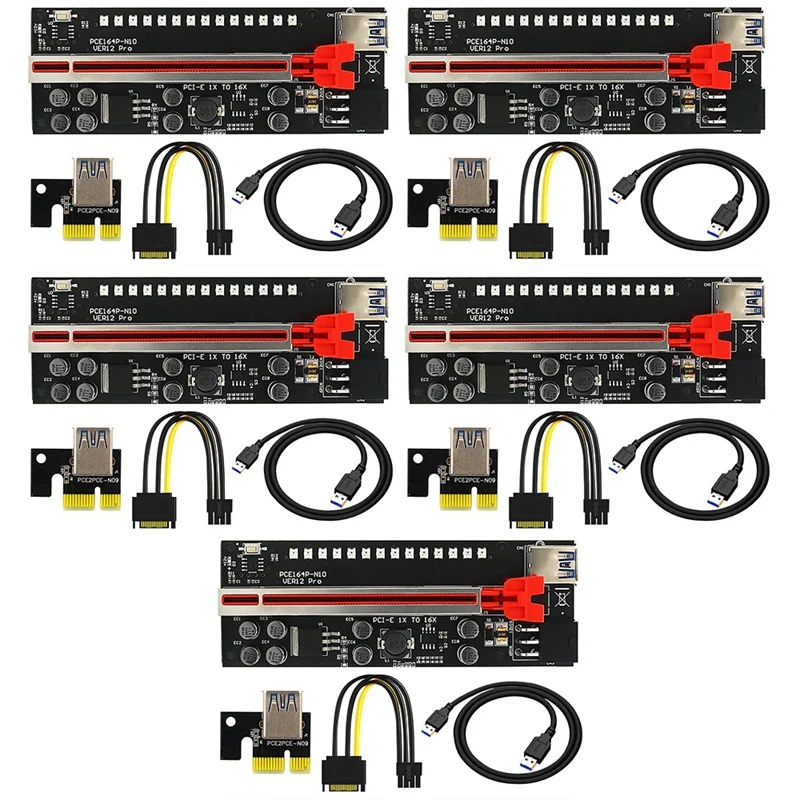 5Pcs Colorful Riser VER12 Pro PCI-E PCIE PCI Express Card GPU 1X X16 6Pin SATA Adapter Cable Mining Riser For Video Card
5Pcs Colorful Riser VER12 Pro PCI-E PCIE PCI Express Card GPU 1X X16 6Pin SATA Adapter Cable Mining Riser For Video Card