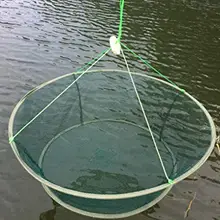 Foldable Drop Fishing Landing Net Crayfish Shrimp Catcher Tank Casting Network Mesh For Fish Eels Trap Cage Prawn Bait Crab L7F4