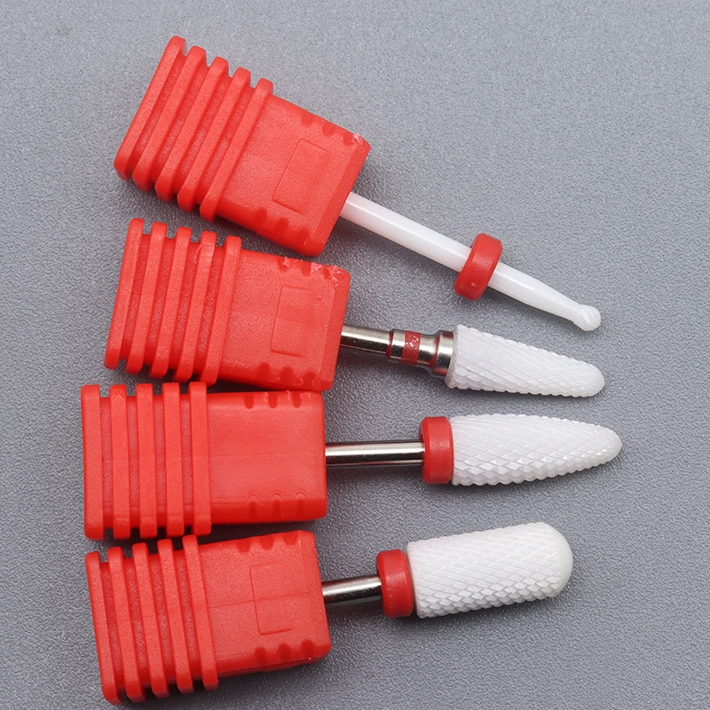 

Hot! 4pcs/Set Ceramic Milling Cutter Nail Drill Bit Electric Manicure Drills Pedicure Mill Bits Machine Files Nail Art Equipment