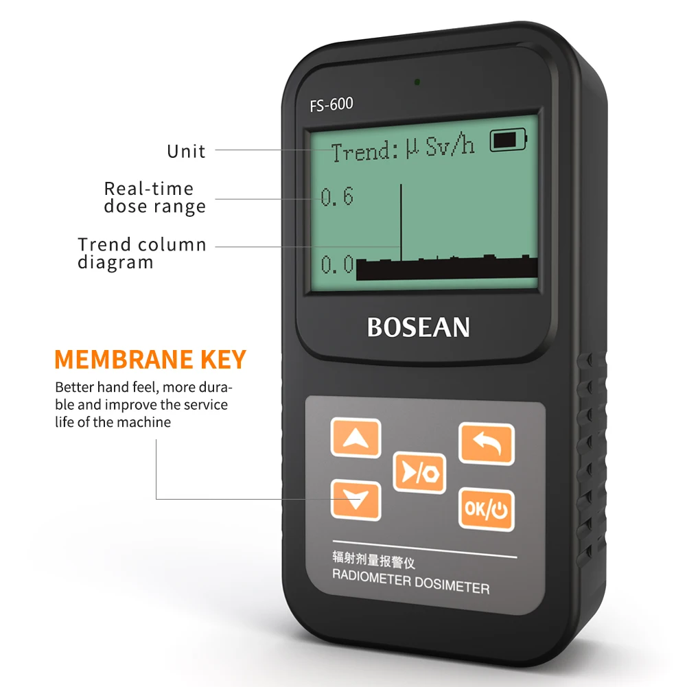 FS-600 Geiger Counter Nuclear Radiation Detector Meter Beta Gamma Detector Geiger Counter Dosimeter Handheld Counter Emission
FS-600 Geiger Counter Nuclear Radiation Detector Meter Beta Gamma Detector Geiger Counter Dosimeter Handheld Counter Emission