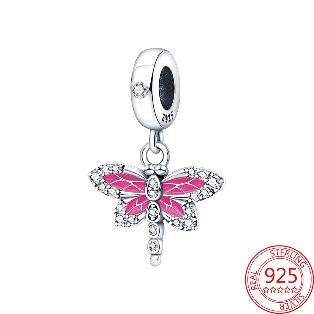 New 925 Sterling Silver Cute Pink Dragonfly Charms Beads Fit Original Pandora 925 Bracelet Pendant for Women Fine Jewelry Gift
New 925 Sterling Silver Cute Pink Dragonfly Charms Beads Fit Original Pandora 925 Bracelet Pendant for Women Fine Jewelry Gift