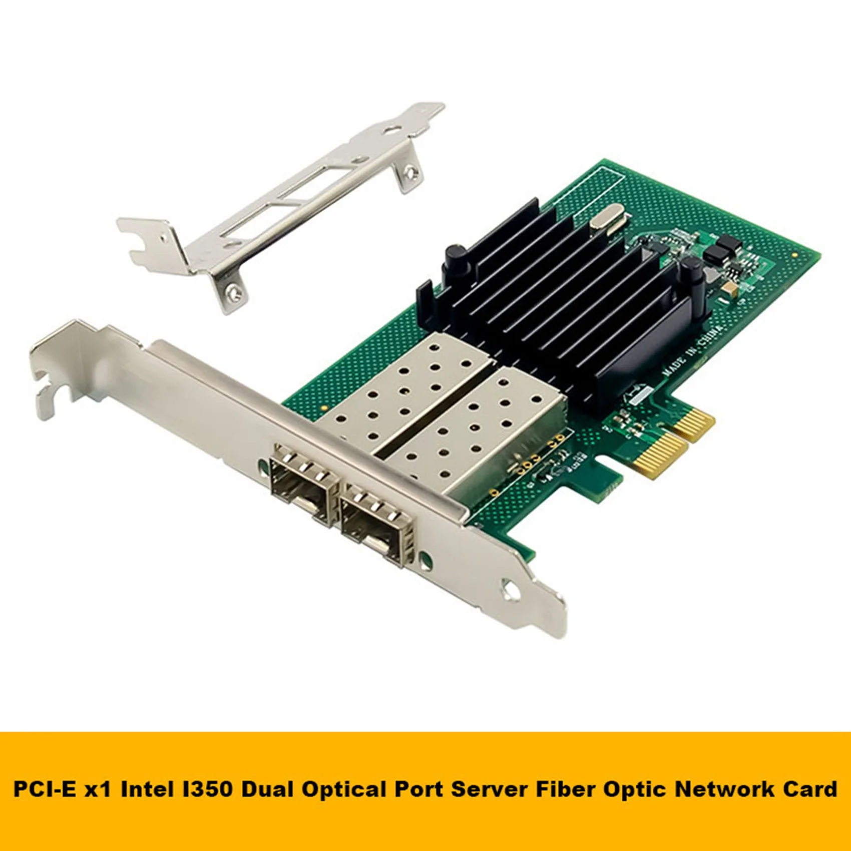 

NHI350AM2 PCI-E X1 гигабитная сетевая карта, Двухпортовая SFP-Серверная сетевая карта, стандартная оптоволоконная сетевая карта