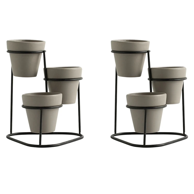 2X Nordic Style Home Mini High-Quality Flower Pots Simple Garden Indoor Modern Plant Display Stands-Gray 
2X Nordic Style Home Mini High-Quality Flower Pots Simple Garden Indoor Modern Plant Display Stands-Gray