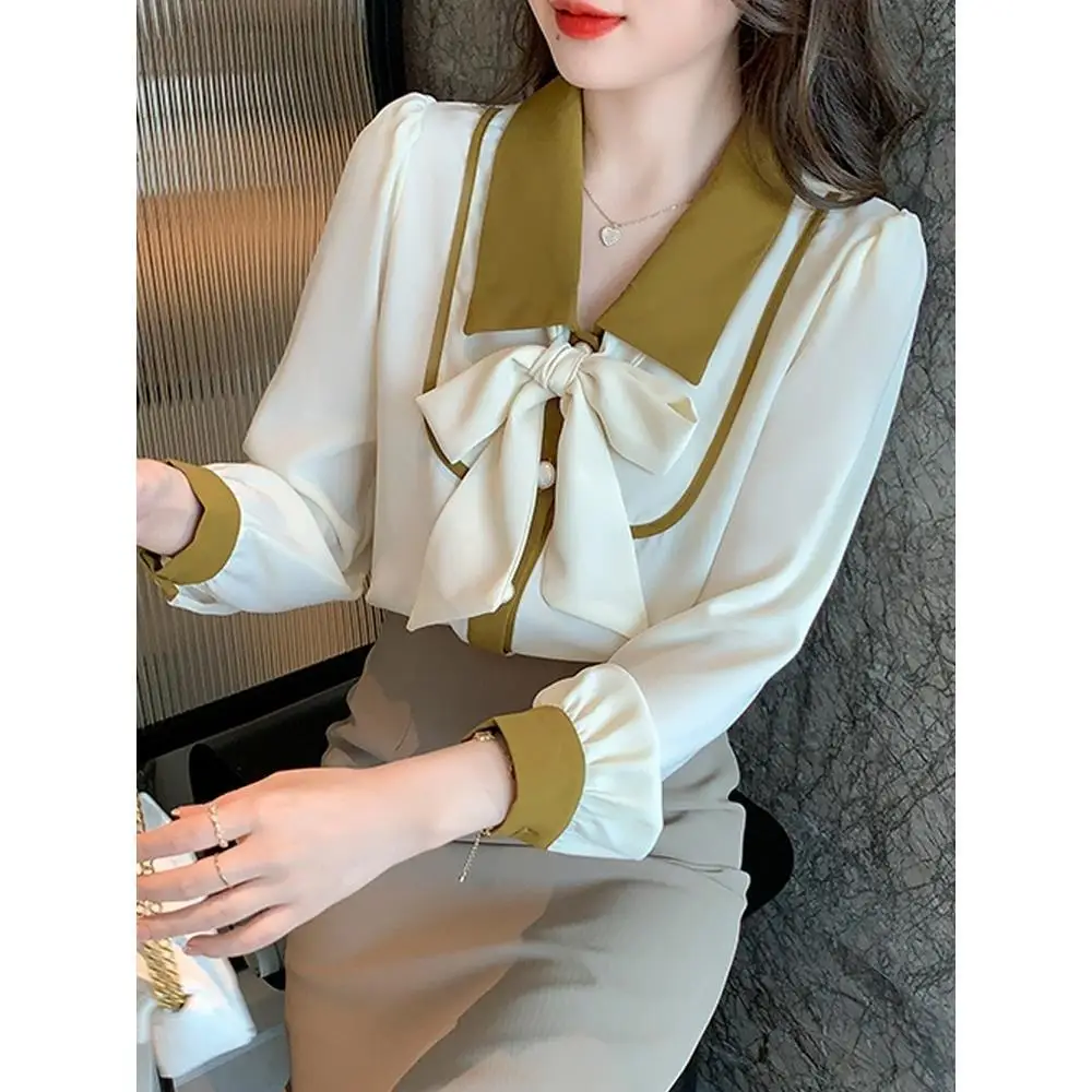 Women 2022 Early Spring New Chiffon Long Sleeve Shirts Female Loose Casual Shirts Clothing Ladies Solid Color Bow Blouses F229
Women 2022 Early Spring New Chiffon Long Sleeve Shirts Female Loose Casual Shirts Clothing Ladies Solid Color Bow Blouses F229