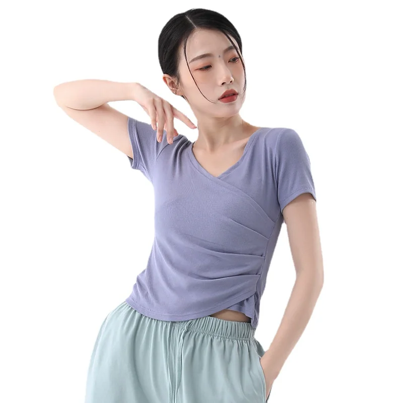 Classical Dance Top Short Sleeve Dancer Basic Tee Shirt Sexy V Neck Art Test Blouse Modern Body Rhyme Clothes
Classical Dance Top Short Sleeve Dancer Basic Tee Shirt Sexy V Neck Art Test Blouse Modern Body Rhyme Clothes