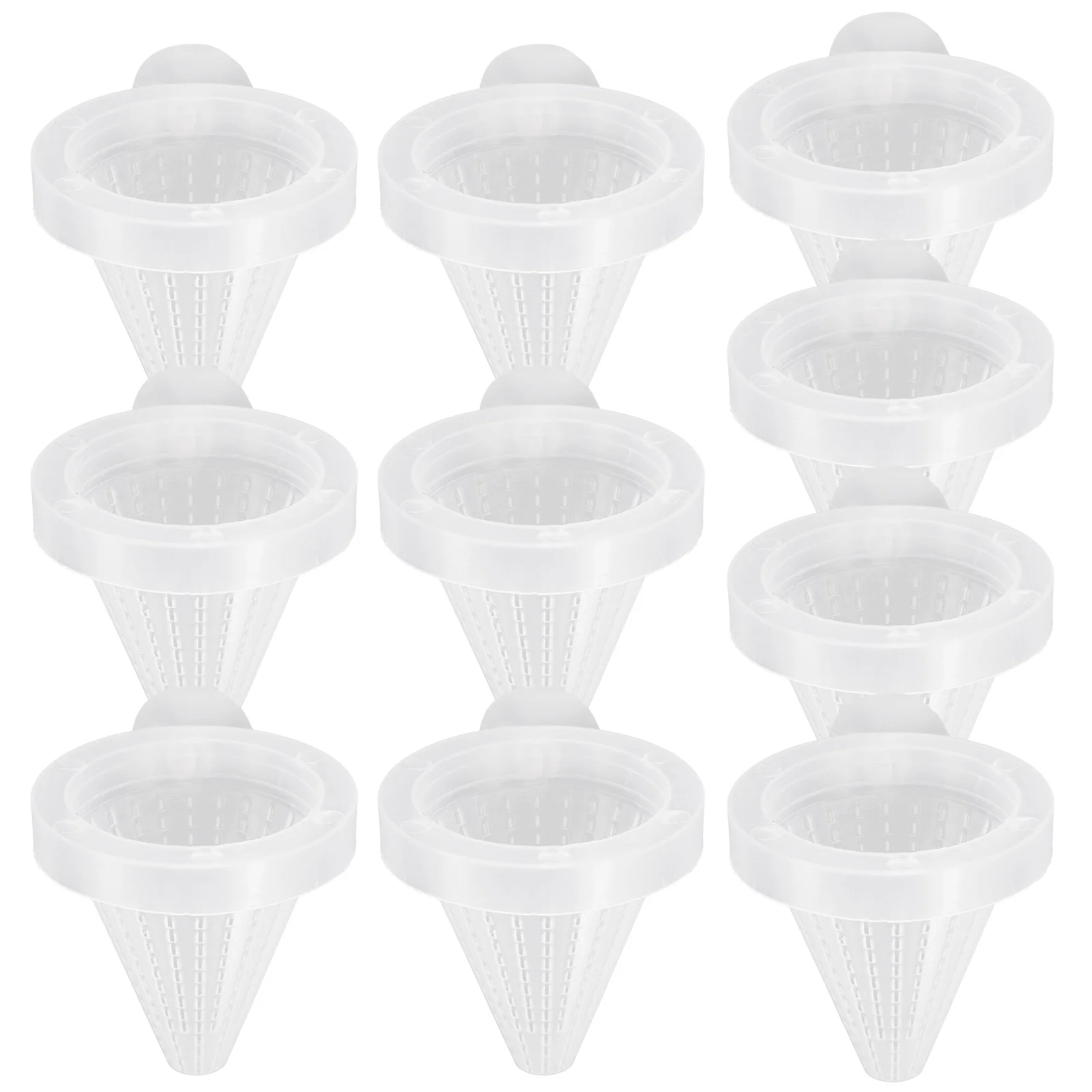 

10pcs Aquarium Red Worm Cup Fish Tank Cone Feeding Cup Suction Fisk Tank Feeding Cup (Random Color)