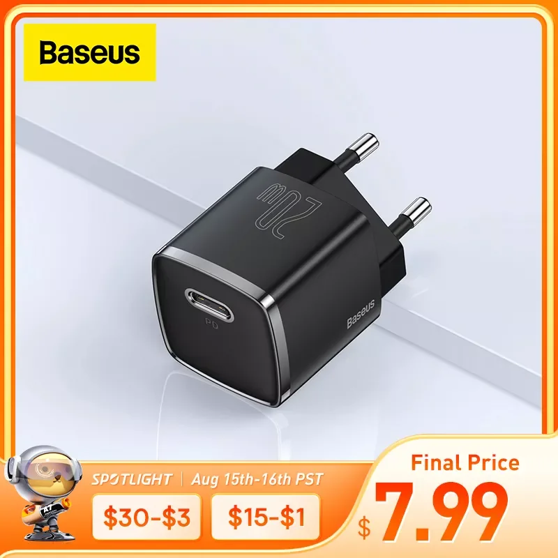 NEW2023 Baseus USB Type C Charger 20W Portable USB C Charger Support Type C PD Fast Charging For iPhone 13 12 Pro Max 11 Mini 8
NEW2023 Baseus USB Type C Charger 20W Portable USB C Charger Support Type C PD Fast Charging For iPhone 13 12 Pro Max 11 Mini 8