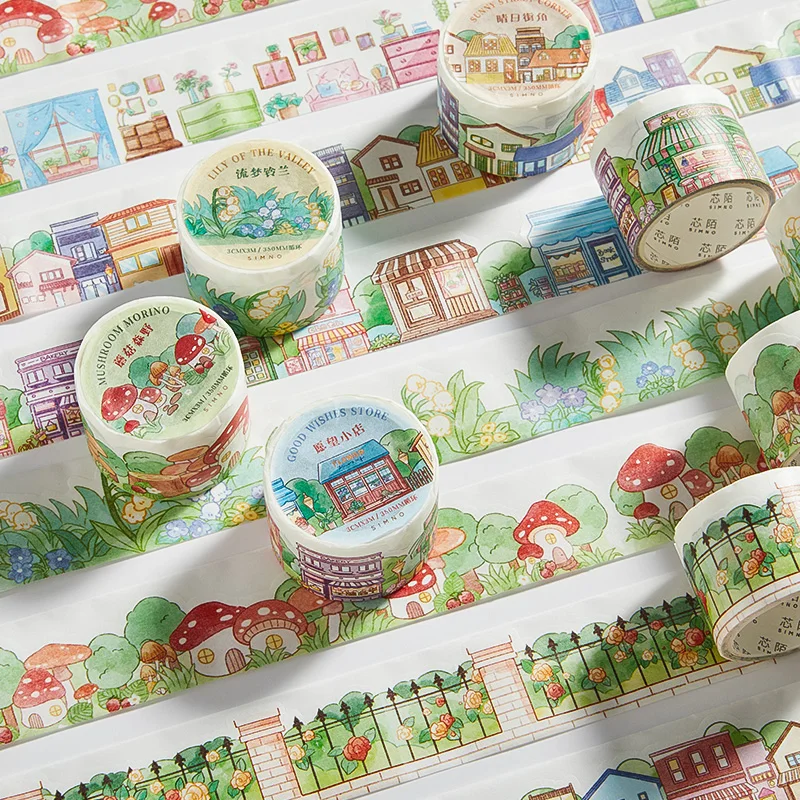 

Cute Scene Washi Tape Aesthetic Photo Album Scrapbooking Decor Notebooks Diary Sketchbook Kawaii Collage Art Stickers On Roll