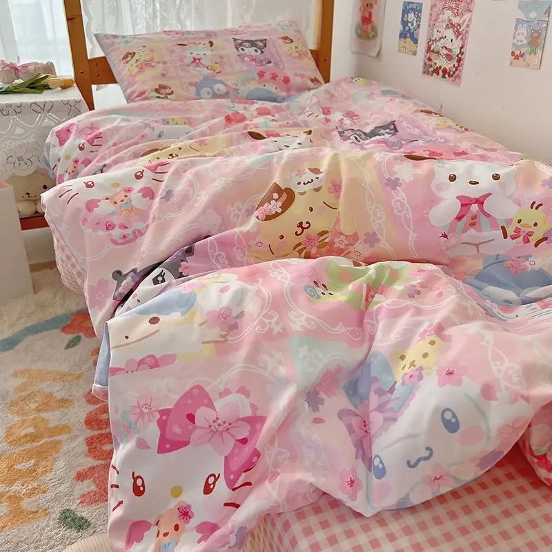 Hello Kitty аниме Sanrio Kawaii студенческий чехол для кровати одеяло из трех частей одеяло простыня милый мультяшный Kuromi почтовые игрушки для девочки
Hello Kitty аниме Sanrio Kawaii студенческий чехол для кровати одеяло из трех частей одеяло простыня милый мультяшный Kuromi почтовые игрушки для девочки