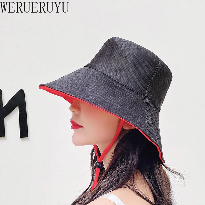Large Eaves Reversible Bucket Hat for Women Korean Fashion Black Luxury Sun Caps Streetwear Summer Hiking Beach Woman Hats 2022
Large Eaves Reversible Bucket Hat for Women Korean Fashion Black Luxury Sun Caps Streetwear Summer Hiking Beach Woman Hats 2022